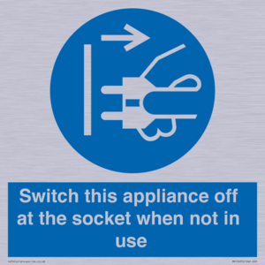 Switch this appliance off at the socket when not in use